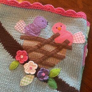 SPRING Neiman Marcus Wall Art Walk Baby Blanket Birds Butterflies Flowers $225